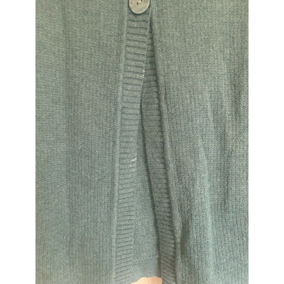 Woolrich Green Cardigan Sweater Womens Petite Medium Unique 3 Button Closure. - Picture 6 of 13